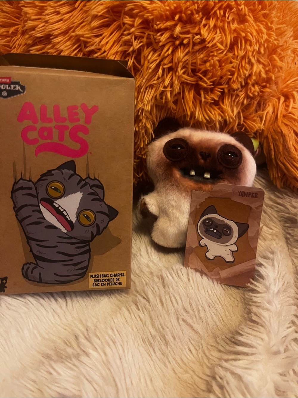 Fuggler Alley Cats - Yawper - Plush bag charm.